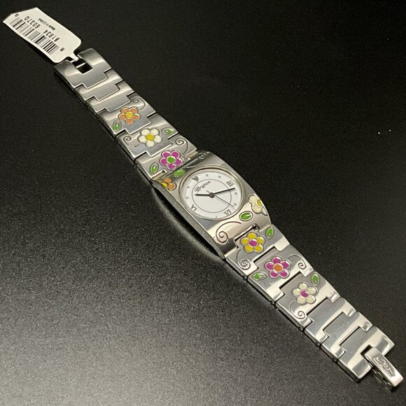 Brighton Floral Bracelet Watch - Enamel Accents - NOS - Picture 3 of 4